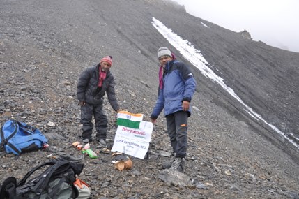 At 5740m- Rajan on right and Pyare on left