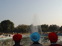 Sadarji's Enjoying the rose Garden fountain